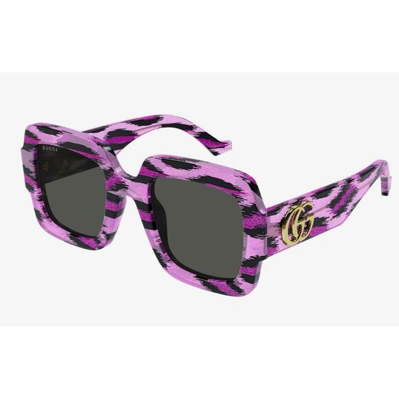 RETAIL $545 Gucci Oversized Purple Leopard Sunglasses*NEW in case*COA card cloth - Picture 1 of 5